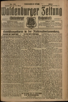 Waldenburger Zeitung, Jg. 66, 1920, nr 88
