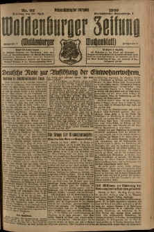Waldenburger Zeitung, Jg. 66, 1920, nr 92