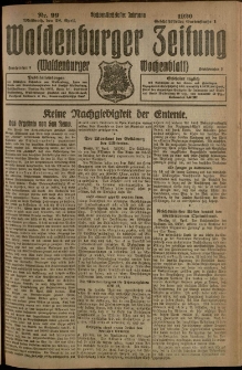 Waldenburger Zeitung, Jg. 66, 1920, nr 99