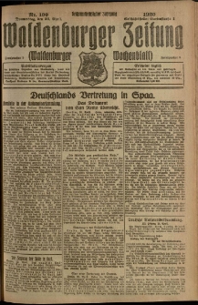 Waldenburger Zeitung, Jg. 66, 1920, nr 100