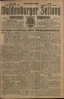 Waldenburger Zeitung, Jg. 66, 1920, nr 112