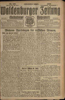Waldenburger Zeitung, Jg. 66, 1920, nr 176