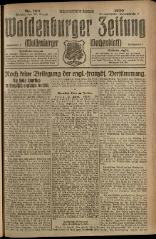 Waldenburger Zeitung, Jg. 66, 1920, nr 190