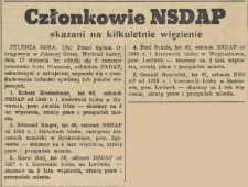 Członkowie NSDAP skazani na kilkuletnie więzienie