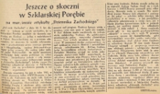 Jeszcze o skoczni w Szklarskiej Porębie : na marginesie artykułu "Dziennika Zachodniego"