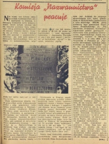 Komisja "Nazewnictwa" pracuje