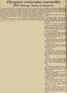 Okręgowe mistrzostwa narciarskie ZSRR Dolnego Śląska w Karpaczu