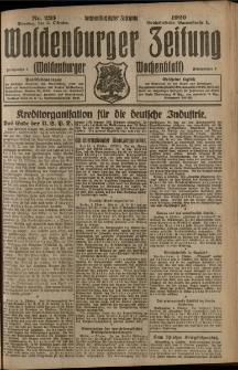 Waldenburger Zeitung, Jg. 66, 1920, nr 233