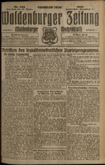 Waldenburger Zeitung, Jg. 66, 1920, nr 243