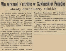 We własnej siedzibie w Szklarskiej Porębie : obrady dziennikarzy polskich