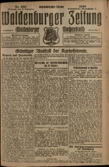 Waldenburger Zeitung, Jg. 66, 1920, nr 258