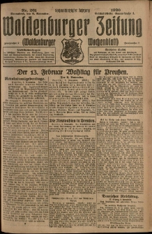 Waldenburger Zeitung, Jg. 66, 1920, nr 261