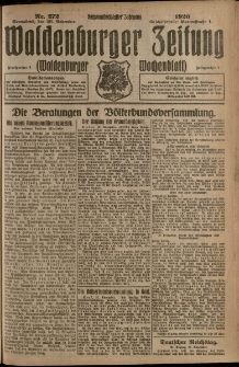 Waldenburger Zeitung, Jg. 66, 1920, nr 272