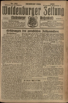 Waldenburger Zeitung, Jg. 66, 1920, nr 275