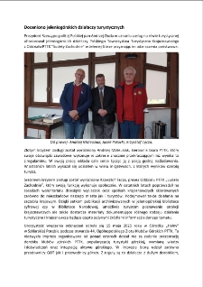 Doceniono jeleniog&oacute;rskich działaczy turystycznych [Dokument elektroniczny]