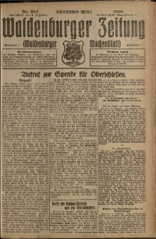 Waldenburger Zeitung, Jg. 66, 1920, nr 284