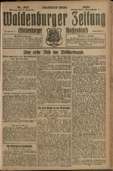 Waldenburger Zeitung, Jg. 66, 1920, nr 285