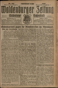 Waldenburger Zeitung, Jg. 66, 1920, nr 287