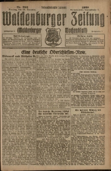 Waldenburger Zeitung, Jg. 66, 1920, nr 292