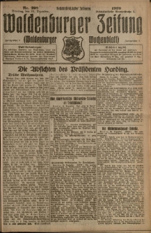 Waldenburger Zeitung, Jg. 66, 1920, nr 298