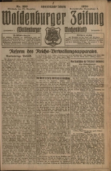 Waldenburger Zeitung, Jg. 66, 1920, nr 299