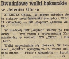 Dwudniowe walki bokserskie w Jeleniej Górze