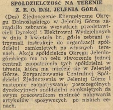 Spółdzielczość na terenie Z. E. O. D/Śl Jelenia Góra