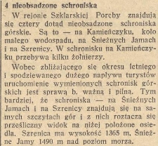 4 nieobsadzone schroniska