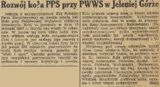 Rozwój koła PPS przy PWWS w Jeleniej Górze