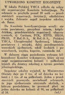 Utworzono Komitet Kolonijny