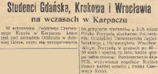 Studenci Gdańska, Krakowa i Wrocławia na wczasach w Karpaczu
