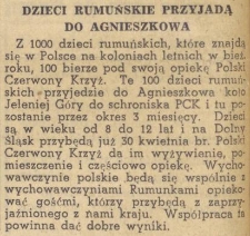 Dzieci Rumuńskie przyjadą do Agnieszkowa