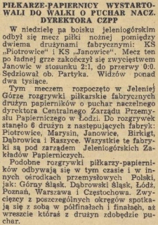 Piłkarze-papiernicy wystartowali do walki o puchar nacz. Dyrektora CZPP