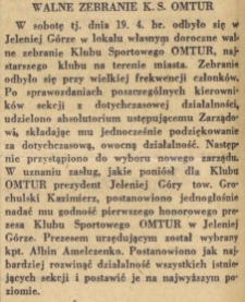 Walne zebranie K.S. OMTUR