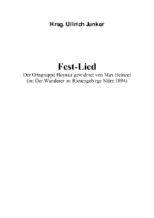 Fest-Lied Der Ortsgruppe Haynau gewidmet [Dokument elektroniczny]
