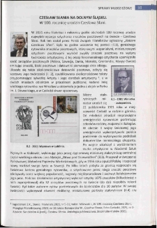 Czesław Słania na Dolnym Śląsku. W 100. rocznicę urodzin Czeława Słani.