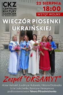 Wieczór piosenki ukraińskiej - plakat [Dokument życia społecznego]