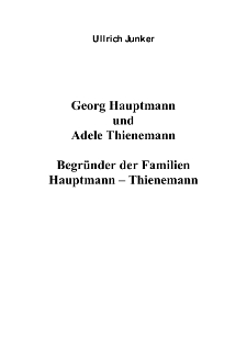 Georg Hauptmann und Adele Thienemann [Dokument elektroniczny]