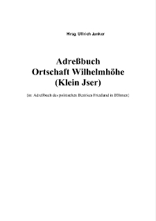 Adreßbuch Ortschaft Wilhelmhöhe (Klein Jser) [Dokument elektroniczny]