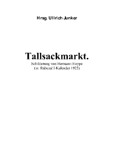 Tallsackmarkt. Schilderung von Hermann Hoppe [Dokument elektroniczny]