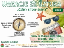 Wakacje ze sztuką - "Cztery strony świata" - plakat [Dokument Życia Społecznego]