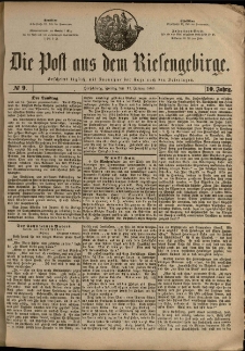 Die Post aus dem Riesengebirge, 1889, nr 9