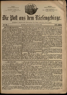 Die Post aus dem Riesengebirge, 1889, nr 16