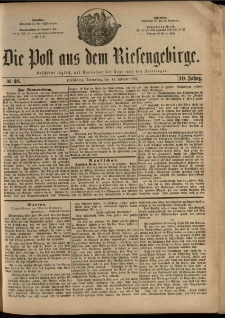 Die Post aus dem Riesengebirge, 1889, nr 38