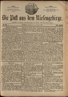 Die Post aus dem Riesengebirge, 1889, nr 42