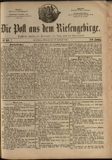 Die Post aus dem Riesengebirge, 1889, nr 43