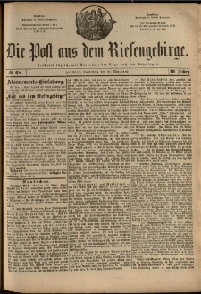 Die Post aus dem Riesengebirge, 1889, nr 68