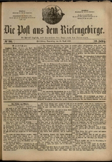 Die Post aus dem Riesengebirge, 1889, nr 96