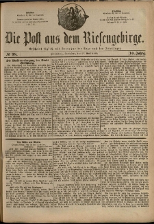 Die Post aus dem Riesengebirge, 1889, nr 98