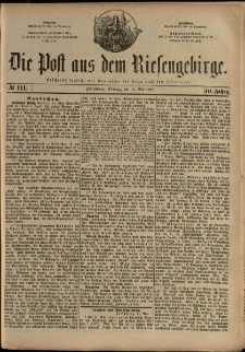 Die Post aus dem Riesengebirge, 1889, nr 111
